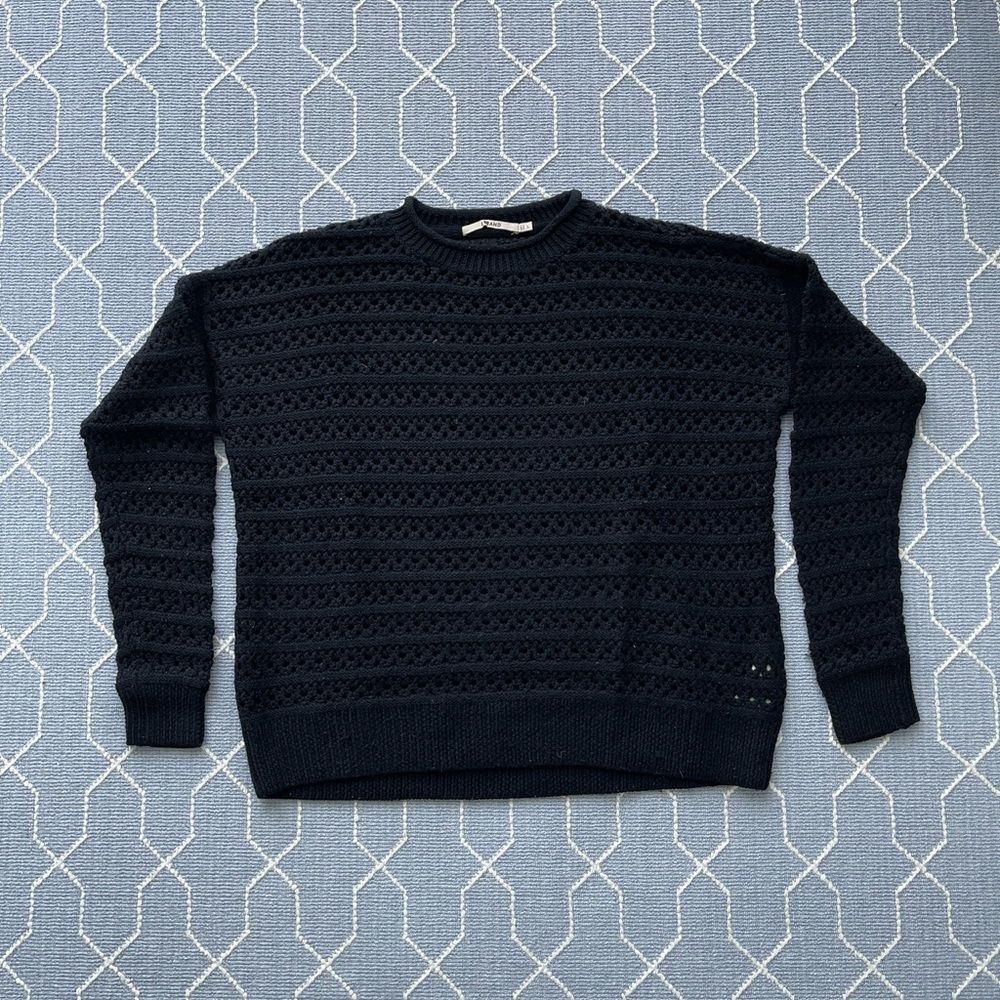 J Brand Wool Merino Crew Neck Black Sweater - Size Small